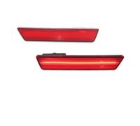 Feoosvx Rear Bumper Lights For Dodge For Challenger 2008-2014 LED Side Marker Lights Dual Row Amber Front Red Rear Side Fender Reflector Fog Light Reflector(2xRear Red Lens)