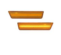 Feoosvx Rear Bumper Lights For Dodge For Challenger 2008-2014 LED Side Marker Lights Dual Row Amber Front Red Rear Side Fender Reflector Fog Light Reflector(2xFront Amber Lens)