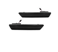 Feoosvx Rear Bumper Lights For Dodge For Challenger 2008-2014 LED Side Marker Lights Dual Row Amber Front Red Rear Side Fender Reflector Fog Light Reflector(2xRear Red Dark gray)