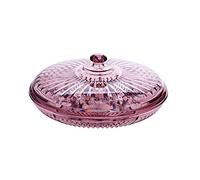 FEOOWV Plastic Multifunctional Party Snack Tray with Lid,Serving Dishes for Dried Fruits Nuts Candies Fruits,6-Compartment (Light Purple)