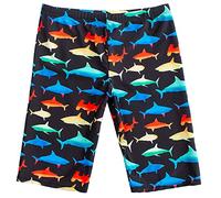 FEOYA Boys Swim Shorts Cargo Swimwear Kids Trunk Shorty Summer Swimming Trunk Stretchy Jammer Kids Water Sports Wear Black Shark L
