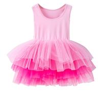 FEOYA Dance Dress for Girls One Piece Ballet Performance Dancewear Gymnastic Leotard Sleeveless Performance Outfit Costume for 6-8 Years