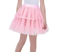 FEOYA Girls Skirt Tulle Dance Skirt Tutu Princess Kids Puffy Skirt Elastic Waist A-Line Midi Skirt Casual Party B2 13-14 Years