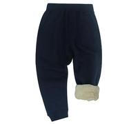 FEOYA Kids Girls Boys Fleece Jogging Trouser Sweatpants Warm Winter Childrens School Play Tracksuit Classic Bottom Soft Jog Pants Dark Blue 2-3 Years