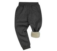 FEOYA Kids Girls Boys Fleece Jogging Trouser Sweatpants Warm Winter Childrens School Play Tracksuit Classic Bottom Soft Jog Pants Grey 2-3 Years