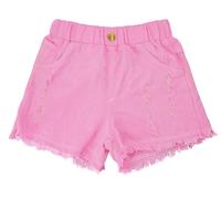 FEOYA Kids Girl's High Wasted Ripped Frayed Denim Shorts Casual Summer Straight Leg Short Jeans Waist Adjustable Denim Bermuda Shorts Straight Leg Raw Hem Summer Red 11-12 Years