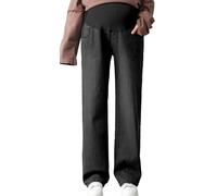 FEOYA Maternity Jeans for Women Over Belly Denim Pants Stretchy Pregnancy Trousers High Waist Loose Clothing with Pockets