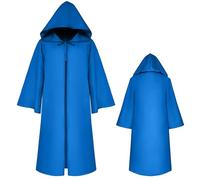 FEOYA Men Renaissance Medieval Hooded Cloak Dress Vintage Gothic Robe Halloween Cosplay Costume 2XL