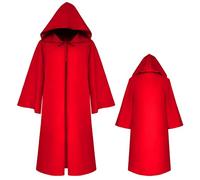 FEOYA Men Renaissance Medieval Hooded Cloak Dress Vintage Gothic Robe Halloween Cosplay Costume XL
