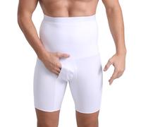FEOYA Men Tummy Control Shorts Shapewear for Men Tummy Control Slimming Shapewear Shorts Body Shaper High Waist Compression Boxers Briefs Shapewear Pants Underwear White L