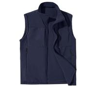 FEOYA Mens Reversible Gilet Fleece-lined Sleeveless Jacket Vest Autumn Winter Outerwear Vest with Pockets Windproof Activewear Waistcoat for Work Fishing Outdoor Navy Blue XL