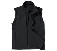 FEOYA Mens Reversible Gilet Fleece-lined Sleeveless Jacket Vest Autumn Winter Outerwear Vest with Pockets Windproof Activewear Waistcoat for Work Fishing Outdoor Black XL