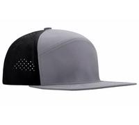 FEOYA Men's Snapback Cap Womens Mesh Baseball Caps Waterproof Flat Brim Peak Caps for Men Women Adjustable Trucker Cap Unisex Strapback Cap 5 Panel Hat Breathable Outdoor Sports Running Cap Grey Black