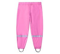 FEOYA Rain Trousers Kids Waterproof Cartoon Print Overtrouser Stirrups Reflective Dry Suit Easy Clean Garden Mud Pants with Elastic Ankle Strap Reflective Strips Kids 2~10 Red 2-3Years