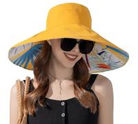 FEOYA Sun Hats for Women uv Protection Gardening Wide Brim Foldable Hiking Hat Travel Jaune