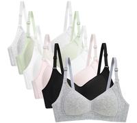 FEOYA Teens Bras Lightly Padded Big Girls Training Bra Sports Kids Underwire Bralette Pack of 6
