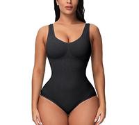 FEOYA Tummy Control Body Shaper For Women Butt Lift Thong Shapewear Bodysuit Seamless Full Body Shaper Waist Trainer One-Piece Belly Shaping Slimming Clothes Bum Lifter Black L