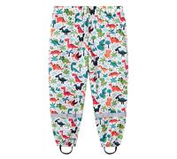 FEOYA Unisex Kids Rain Trousers Lightweight Easy to Clean Pants Waterproof Elastic Playwear 3D Cute Cartoon Printing Multicolored Rain Pants White Dinosaur#1 7-8Years
