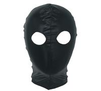 FEOYA Unisex Leather Full Cover Hood Mask Open Eyes Mask Headgear Women Men PU Leather Hood Mask Unisex Cosplay Costume Halloween Party Costume Black 2 One Size