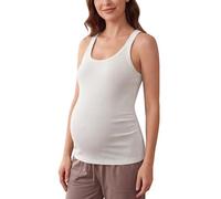 FEOYA Women's Butterluxe Racerback Maternity Tank Tops Ruched Pregnancy Sleeveless Top Yoga Camisole L White
