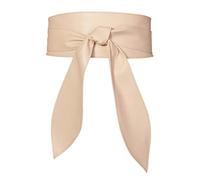 FEOYA Women's Faux Leather Waist Belt Wide Waistband Obi Belts for Women Adjustable Wrap Around Cinch Belt Fashion Soft Long PU Leather Sash for Dress Solid Color Versatile Beige S M