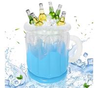 FePen Inflatable Beer Ice Bucket Suitable for Summer Party Beach Pool Bar (Blue)
