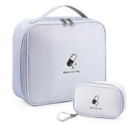 FePen Medicine Bag Travel, Pack of 2 Travel Pharmacy Bag, Emergency Bag, Empty, Medicine Storage Bag, First Aid Kit Outdoor, for Home Office Travel Outdoor, gray