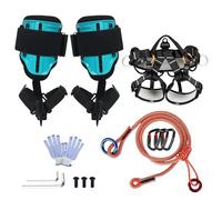 Fepinc Tree Climbing Spikes Kit Steel Frame Climbing Gear for Arborists, Adjustable Tree Climbing Gear for Outdoor Jungle Survival Fruit Picking (Advanced Set)