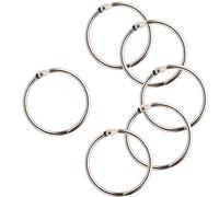 FEPITO 15 Pack 1.8 Inch Diameter Book Loose Leaf Binder Rings Key Keychain Rings, Silver Index Card Rings