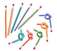 FEPITO 20 Pcs Soft Flexible Bendy Pencils Eraser Magic Bend Toys School Stationary Equipment for Kids Party Bag Fillers Party Favor Supplies Funny Gift Idea, Multicolored