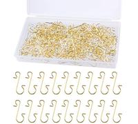 FEPITO 200 Pcs Christmas Ornament Hooks - Gold Stainless Steel Hangers Perfect for Art Craft & Christmas Tree Decorations