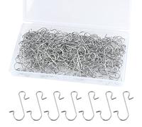 FEPITO 200 Pcs Christmas Ornament Hooks Silver Stainless Steel Christmas Ornament Hangers Perfect for Art Craft Christmas Tree Decorations