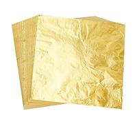 FEPITO 200 Sheets Imitation Gold Leaf for DIY Crafting Decoration Arts Project,14 x 14 cm