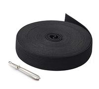 FEPITO 6 Meters/ 6.6 Yards Flat Elastic Bands Spool Sewing Band Flat Elastic Cord 20mm in Width,Black