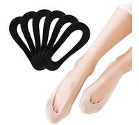 FEPITO 6 Pairs Women No Show Socks Non Slip Invisible Ultra Low Cut Socks for Boat Shoes Sneakers Loafers High-heel Shoes(Black)