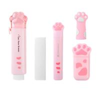 FEQDWOX 5 Pcs Cute Cat Claws Stationery Set Cartoon Kawaii Stationery Set Multipurpose Stationery
