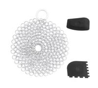 FEQDWOX Cast Iron Cleaner Stainless Steel Robust Plastic Grill Scraper Self-Adhesive Hook Ring Cleaner Oven Grill Pans Cast Iron Pan Woks Oven Accessories