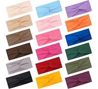 FEQO 18 Pieces Twist Headbands for Women Non-Slip Twisted Turban Stretchy Elastic Colorful Hair Bands for Workout Yoga Sports(Classic Colors)