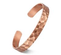 Feraco Pure Copper Bracelets for Men & Women, 99.99% Real Copper Tibetan Cuff Bangle, Adjustable Handmade Jewelry Gift, Hammered