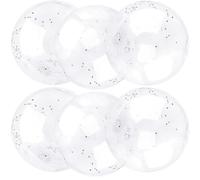 Feradny 6 Pack 32 Inch Giant Inflatable Clear Beach Ball Blow up Clear Balls Beach Ball with Confetti Large Balls for Summer Beach Pool Birthday Party Favor (Color Set 1)