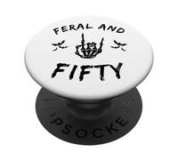 Feral And Fifty Skeleton Hand 50th Milestone PopSockets Adhesive PopGrip