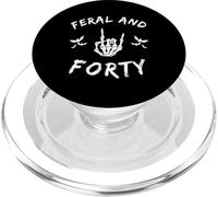 Feral and Forty Rock Hand Turning Forty birthday PopSockets PopGrip for MagSafe