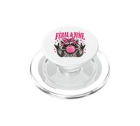 Feral and Nine Raccoon 9th Birthday Girl Funny 9 Year Old PopSockets PopGrip for MagSafe