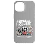 Feral but Focused Raccoon Funny Back to School Boys Teachers Case for iPhone 15