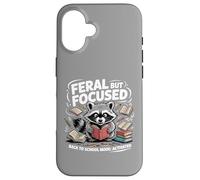 Feral but Focused Raccoon Funny Back to School Boys Teachers Case for iPhone 16
