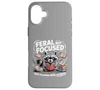 Feral but Focused Raccoon Funny Back to School Boys Teachers Case for iPhone 16 Plus