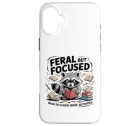 Feral but Focused Raccoon Funny Back to School Boys Teachers Case for iPhone 16 Plus
