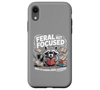 Feral but Focused Raccoon Funny Back to School Boys Teachers Case for iPhone XR