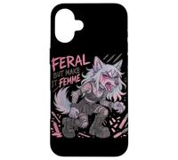 Feral But Make It Femme Goth Wolf Pastel Punk Style Case for iPhone 16 Plus