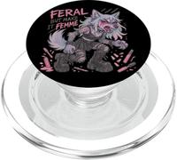Feral But Make It Femme Goth Wolf Pastel Punk Style PopSockets PopGrip for MagSafe
